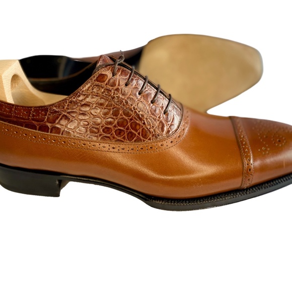 BNIB Maison Koly X Bonafe Le Bourget oxfords genuine Alligator leather - Picture 7 of 7